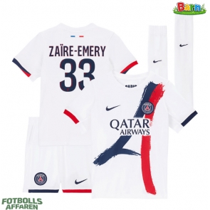 Paris Saint-Germain Warren Zaire-Emery #33 Bortaställ Barn 2025-26 Kortärmad (+ Korta byxor)
